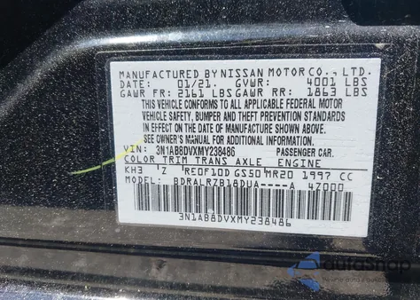 2021 Nissan Sentra Sr Xtronic Cvt from USA, damaged, VIN 3N1AB8DVXMY238486